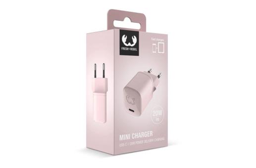 2WC20 I Fresh &amp; Rebel USB-C Mini Charger USB-C PD // 20W Rosa