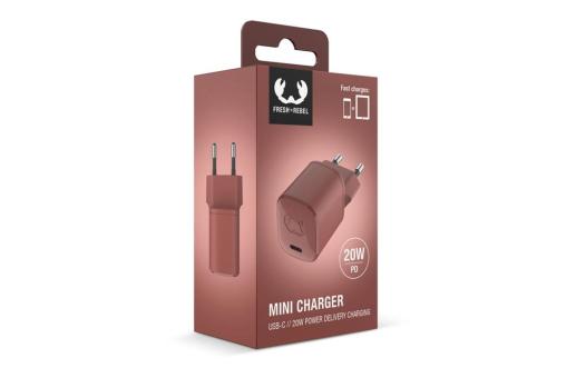 2WC20 I Fresh &amp; Rebel USB-C Mini Charger USB-C PD // 20W Hellrot