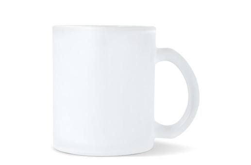 Mallorca Sublimations Becher aus gefrostetem Glas 335ml Ecru
