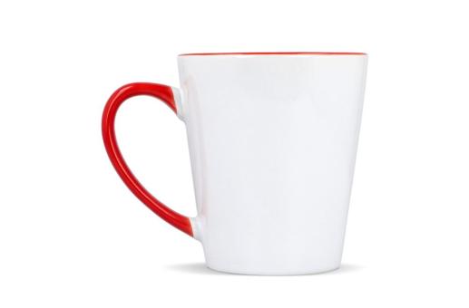 Mug subli Melbourne colored edge & handle 300ml White/red