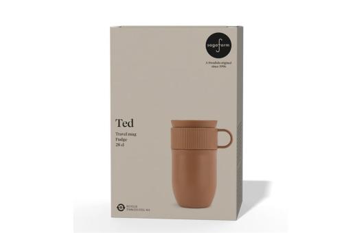 Sagaform Ted isolated mug, 280ml leak-proof and dishwasher safe Brown