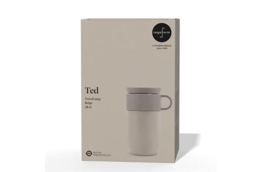 InSideOut Sagaform Ted isolierter Becher, 280ml auslaufsicher und spülmaschinenfest Beige