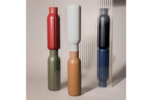 InSideOut Sagaform Tekla Push Stahlisolierflasche mit Druckverschluss (recycelt) 500 ml Beige