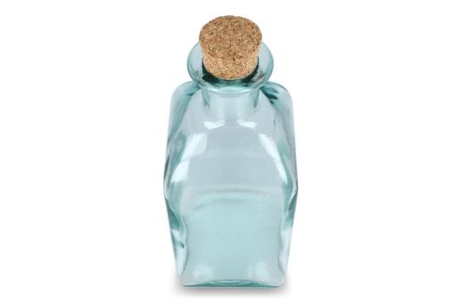 InSideOut Square Recycelte Glaswasserflasche ReuuZ mit Korkverschluss 1 l Transparent