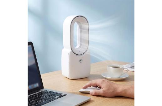 inSideOut Brislux – Rotorloser Softwind-Ventilator mit LED-Licht Weiß