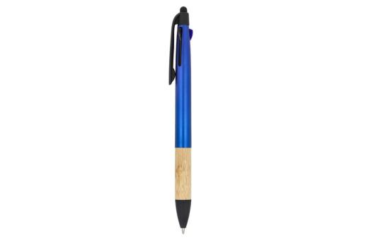 3-Farben-Stift mit Bambusgriff Blau