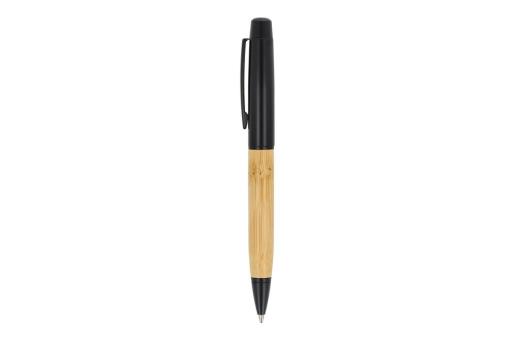 Metal Ball pen bamboo in tube Black