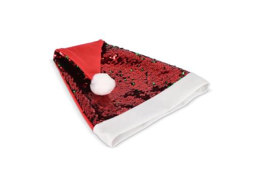 Two-tone sequin Christmas hat, green Green, red