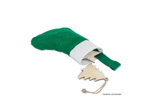 Filz-Weihnachtsstrumpf 20 cm Weiß/grün