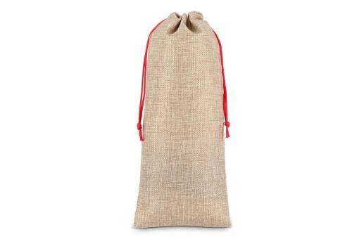 Jute-style bottle pouch 14 x 34 cm Nature