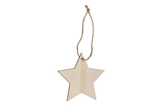 Sternförmiges Weihnachtsornament aus Holz Natur