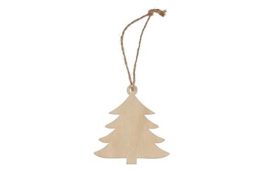 Baumförmiges Weihnachtsornament aus Holz Natur