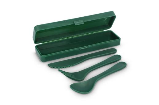 Cutlery set PP Dark green