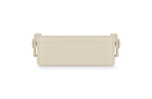 Double layer Lunch Box with Cutlery Fawn