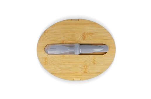 Lunchbox with bamboo lid and cutler Convoy grey