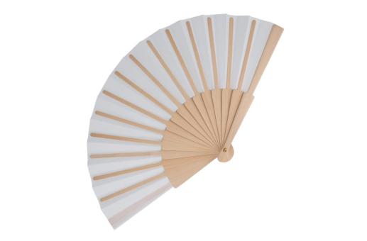 Hand fan wood &amp; R-PET White