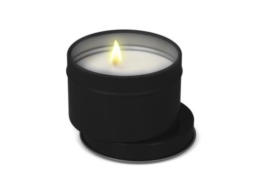 Scented candle recycled tin big Black