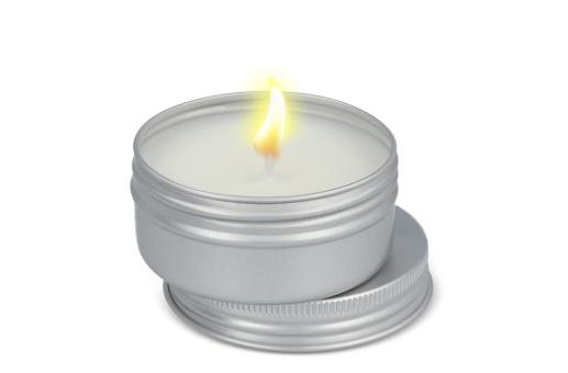 Zitronengras-Insektenschutzkerze auf Pflanzenbasis in recycelter Dose Silber