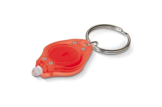 Schlüsselanhänger mit Mini-Taschenlampe Beige/rot