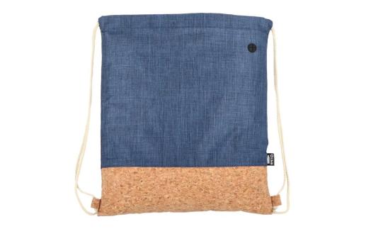 Drawstring bag R-PET &amp; cork 35 x 40cm Dark blue