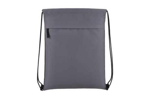 PU coated R-PET 600D Drawstring bag 33 x 42 cm Convoy grey