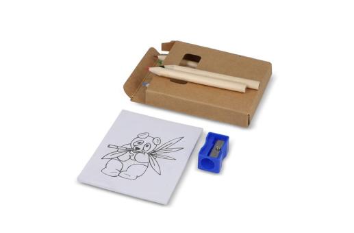 8 piece colouring set in kraft box Nature