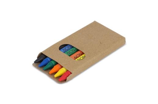 6pc crayons in FSC craft box Nature