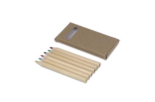 6 colouring pencils in kraft box Nature