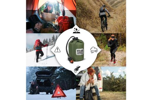 Outdoor Survival 2-in-1 Thermal Poncho Green