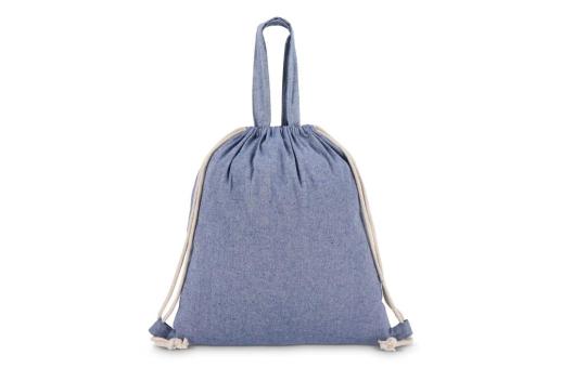 Tasche/Beutel mit Kordelzug aus recycelter Baumwolle 38x42cm Blau