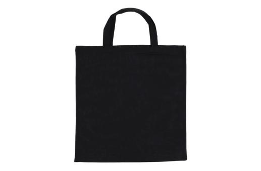 Einkaufstasche OEKO-TEX® 140g/m² 38x42 cm kurze Henkel Schwarz