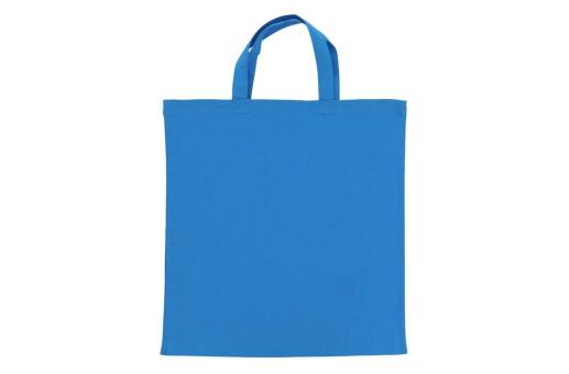 Einkaufstasche OEKO-TEX® 140g/m² 38x42 cm kurze Henkel Blau