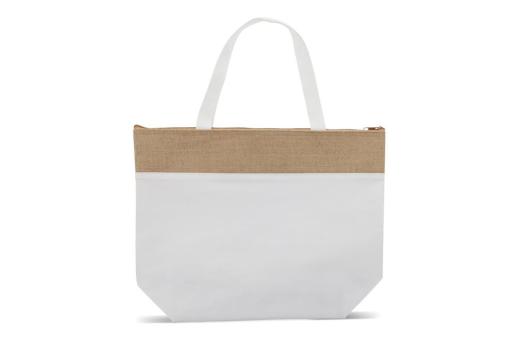 Beach cooler bag cotton/jute 42x10x30cm Ecru