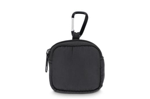 Nylon-Kopfhöreretui 6,5 x 6 cm Schwarz