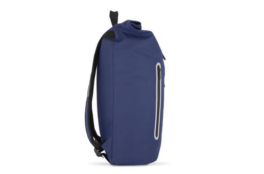 PU coat R-PET 600D rolltop backpack 20L Dark blue