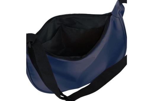 PU-coated R-PET 600D half moon sling bag 20L Dark blue
