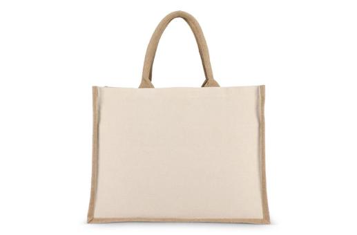 Jute-Baumwolle Tragetasche OEKO-TEX® 42,5 x 19 x 32cm 320g/m² Beige