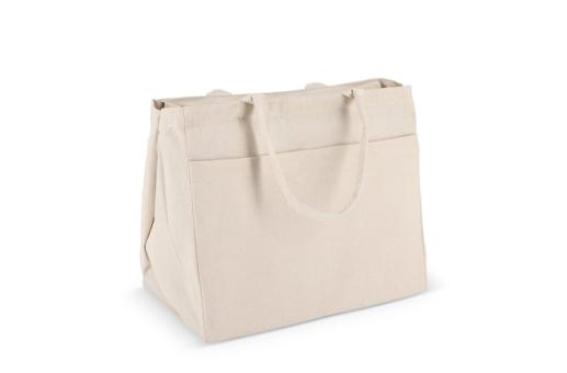 Baumwoll-Tragetasche mit Reißverschluss OEKO-TEX® 39 x 24 x 34cm 320g/m² Ecru