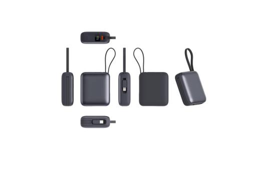 Nova Powerbank 22.5W Power Delivery with built in cables 10000 mAh Dark grey