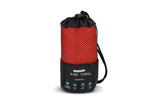 R-PET quick dry sports towel 40x80cm with pouch (200g/m²) sublimation Red