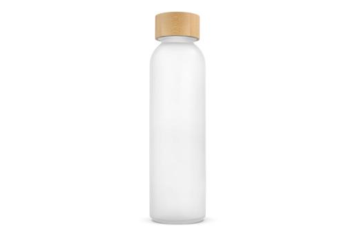 Wasserflasche Glas & Bambus 500ml Weiß