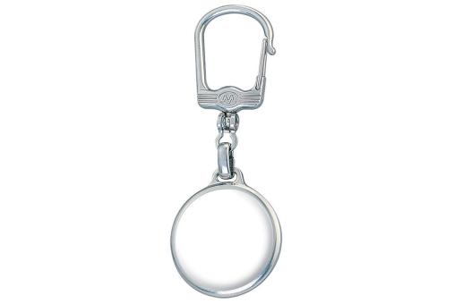 Keyring metal, round Flat silver
