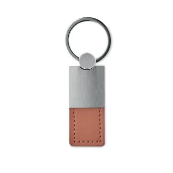 COLUMBUS PU and metal key ring Brown