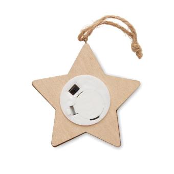 LALIE Wooden weed star with lights Timber