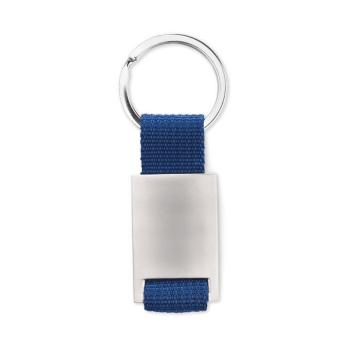 TECH Metal rectangular key ring Aztec blue