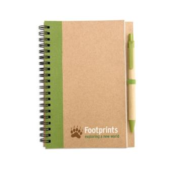 SONORA PLUS B6 recycled notebook with pen Lime