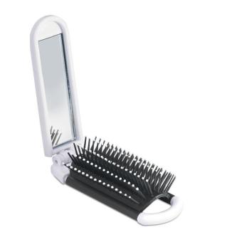 ALWAYS Foldable hairbrush with mirror White