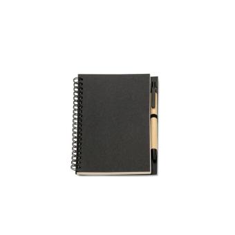 BLOQUERO B6 Recycled notebook with pen Black