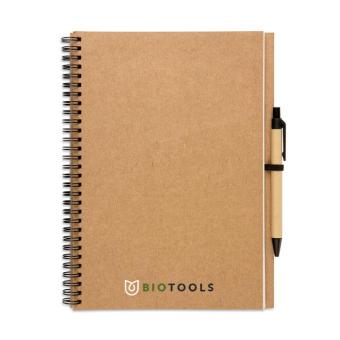 BLOQUERO PLUS Recycled notebook with pen Fawn