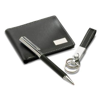 ELEGANCI Ball pen key ring and wallet Black